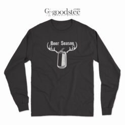 Funny Beer Season Antlers Hunting Long Sleeve