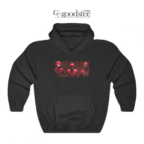 The Three Spider-Man Together In Elevator Hoodie