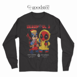 Deadpol 3 Hugh Jacman And Ryan Reynolds Siganture Long Sleeve