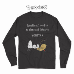 Snoopy Sometimes I need to be alone and listen to Monsta X Long Sleeve