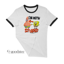 Spongebob Squarepants I'm With Stupid Ringer T-Shirt