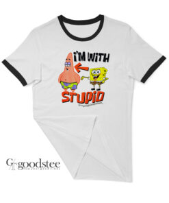 Spongebob Squarepants I'm With Stupid Ringer T-Shirt