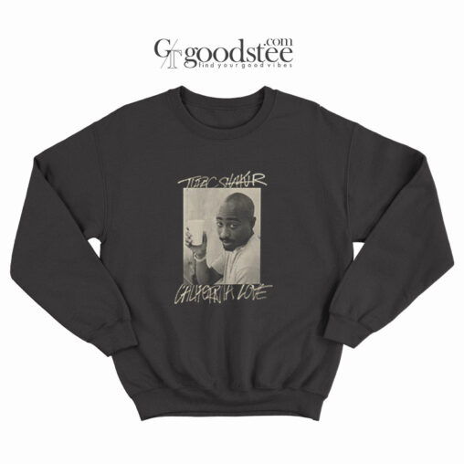 Tupac Shakur California Love Hand Script Long Sweatshirt 