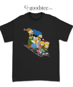 The Simpsons Christmas Sledding T-Shirt