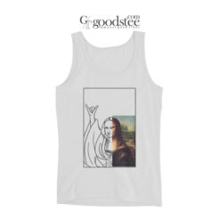 Mona Lisa Pattern Print Tank Top