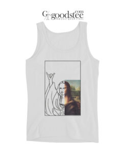 Mona Lisa Pattern Print Tank Top