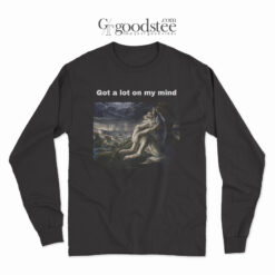 Got A Lot On My Mind Sad Sitting Wolf Long Sleeve