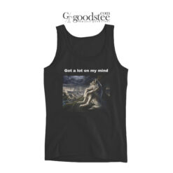 Got A Lot On My Mind Sad Sitting Wolf Tank Top