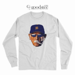 Detroit Tigers Leyland Smoking The Dirty Trick Long Sleeve