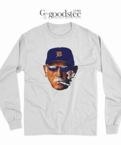 Detroit Tigers Leyland Smoking The Dirty Trick Long Sleeve