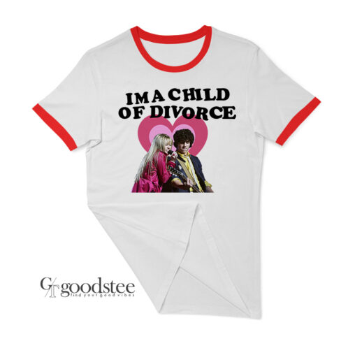 Nick Jonas and Miley Cyrus Im a Child Of Divorce Ringer T-Shirt